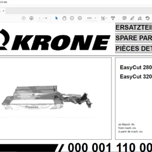 KRONE EasyCut 280 CV-Q EasyCut 320 CV-Q SPARE PARTS MANUAL - PDF DOWNLOAD