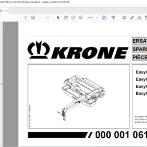 KRONE EasyCut 2800 CV 3200 CV 2800 CRI 3200 CRI PARTS MANUAL - PDF DOWNLOAD