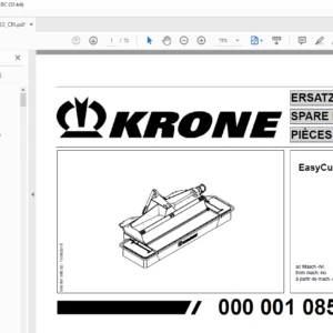 KRONE EasyCut 32 CRI SPARE PARTS MANUAL - PDF DOWNLOAD