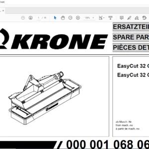 KRONE EasyCut 32 CV  32 CV Float SPARE PARTS MANUAL - PDF DOWNLOAD