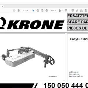 KRONE EasyCut 3200 SPARE PARTS MANUAL - PDF DOWNLOAD