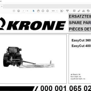 KRONE EasyCut 360 400 SPARE PARTS MANUAL - PDF DOWNLOAD