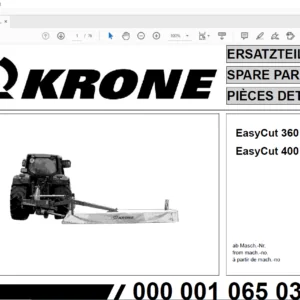 KRONE EasyCut 360 400 SPARE PARTS MANUAL - PDF DOWNLOAD