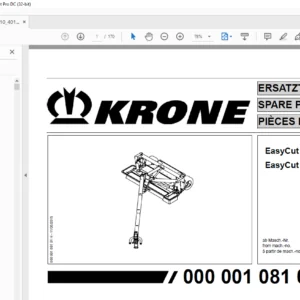 KRONE EasyCut 4013 CV 3210 CV PARTS MANUAL - PDF DOWNLOAD