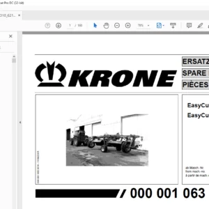 KRONE EasyCut 5310 CV 6210 CV PARTS MANUAL - PDF DOWNLOAD