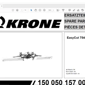 KRONE EasyCut 7540 SPARE PARTS MANUAL - PDF DOWNLOAD