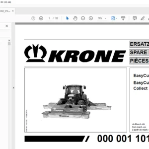 KRONE EasyCut 9140 CV 9140 CV Collect SPARE PARTS MANUAL - PDF DOWNLOAD