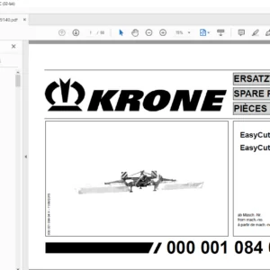 KRONE EasyCut 9140 EasyCut 9140 Shift PARTS MANUAL - PDF DOWNLOAD