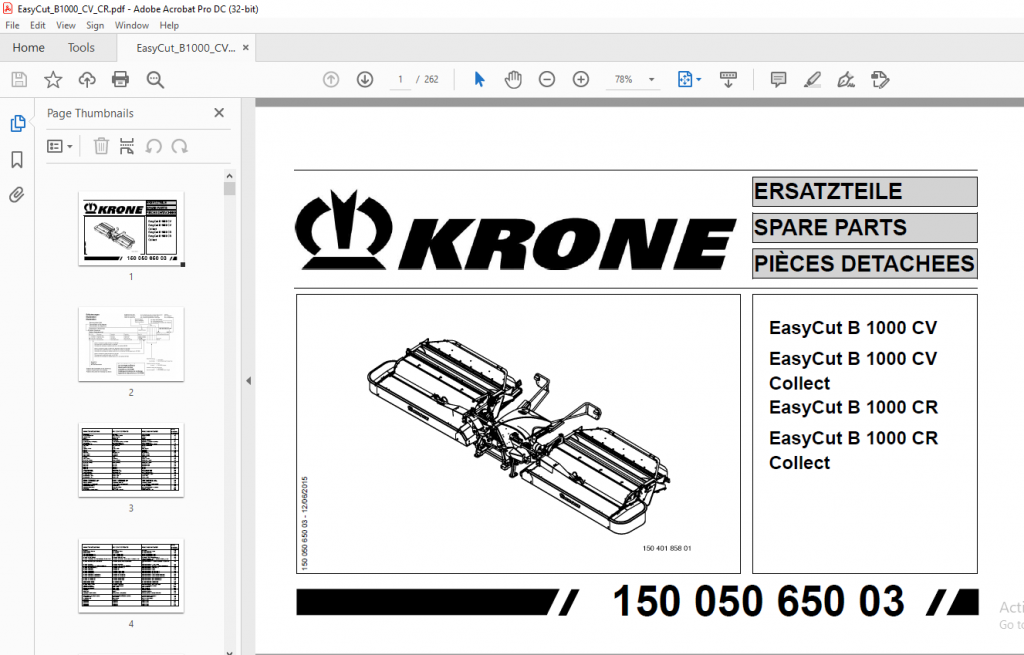 KRONE EasyCut B 1000 CV EasyCut B 1000 CVCollect EasyCut B 1000 ...