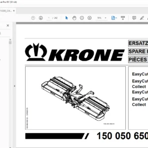 KRONE EasyCut B 1000 CV EasyCut B 1000 CVCollect EasyCut B 1000 CREasyCut B 1000 CR Collect PARTS MANUAL - PDF DOWNLOAD