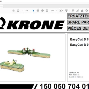 KRONE EasyCut B 890 EasyCut B 970 SPARE PARTS MANUAL - PDF DOWNLOAD