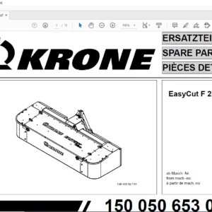 KRONE EasyCut F 280 M SPARE PARTS MANUAL - PDF DOWNLOAD