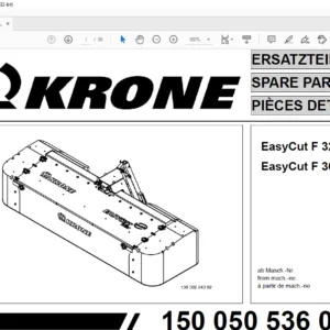 KRONE EasyCut F 320 M F 360 M SPARE PARTS MANUAL - PDF DOWNLOAD
