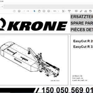 KRONE EasyCut R 280 EasyCut R 320 PARTS MANUAL - PDF DOWNLOAD