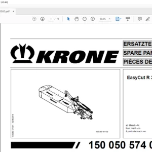 KRONE EasyCut R 360 SPARE PARTS MANUAL - PDF DOWNLOAD