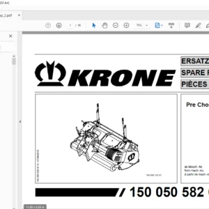 KRONE Pre Chop SPARE PARTS MANUAL  - PDF DOWNLOAD