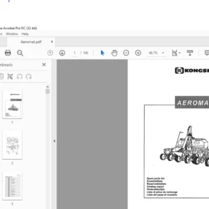 Kongskilde Aeromat Spare Parts List Manual - PDF DOWNLOAD