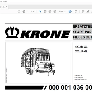 Krone 4XLR-GL XXLR-GL Spare Parts Manual - PDF DOWNLOAD