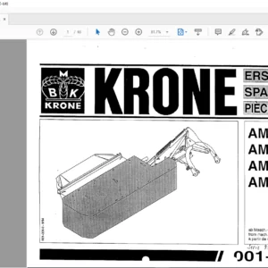 Krone AM 202 Z AM 242 Z AM 242 C AM 282 Z Spare Parts Manual - PDF DOWNLOAD