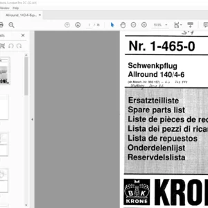 Krone Allround 1404-6 Spare Parts List Manual - PDF DOWNLOAD