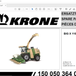Krone BIG X 1100 Spare Parts Manual - PDF DOWNLOAD