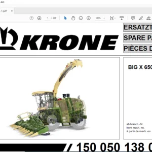 Krone BIG X 650 Spare Parts Manual - PDF DOWNLOAD