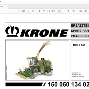 Krone BIG X 650 Spare Parts Manual - PDF DOWNLOAD