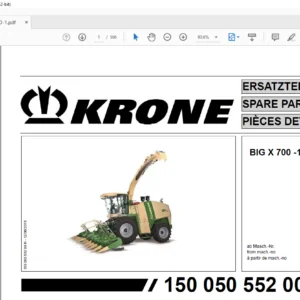 Krone BIG X 700-1 Spare Parts Manual - PDF DOWNLOAD