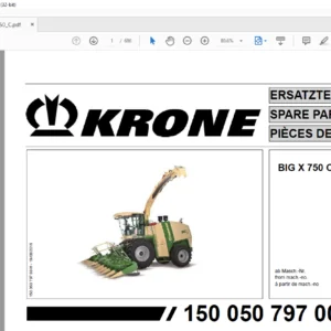Krone BIG X 750 C Spare Parts Manual - PDF DOWNLOAD
