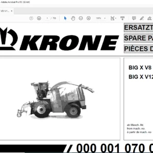 Krone BIG X V8 V12 Spare Parts Manual  - PDF DOWNLOAD