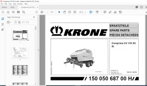 Krone Bellima Comprima CV 150 XC Xt Parts Manual - PDF DOWNLOAD