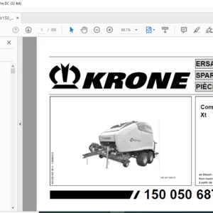 Krone Bellima Comprima CV 150 XC Xt Parts Manual - PDF DOWNLOAD