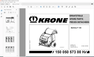 Krone Bellima F 125 Spare Parts Manual  -  PDF DOWNLOAD