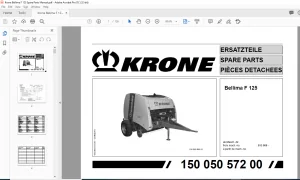 Krone Bellima F 125 Spare Parts Manual -PDF DOWNLOAD