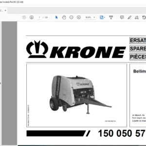 Krone Bellima F 125 Spare Parts Manual -PDF DOWNLOAD