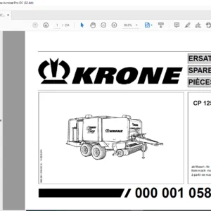 Krone CP 1250 MC Spare  Parts Manual - PDF DOWNLOAD