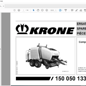 Krone Comprima CF 155 XC Spare Parts Manual - PDF DOWNLOAD
