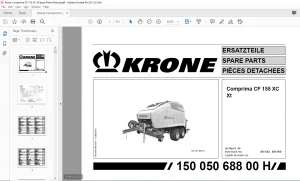 Krone Comprima CF 155 XC XT Spare Parts Manual - PDF DOWNLOAD