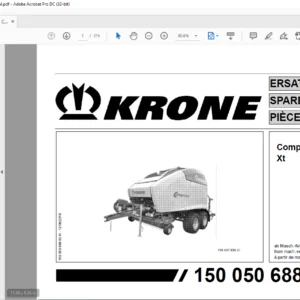 Krone Comprima CF 155 XC XT Spare Parts Manual - PDF DOWNLOAD