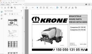 Krone Comprima CV 150 XC CV 210 XC Spare Parts Manual - PDF DOWNLOAD