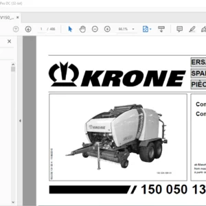 Krone Comprima CV 150 XC CV 210 XC Spare Parts Manual - PDF DOWNLOAD
