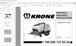 Krone Comprima CV 150 XC Spare Parts Manual - PDF DOWNLOAD