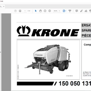Krone Comprima CV 150 XC Spare Parts Manual - PDF DOWNLOAD