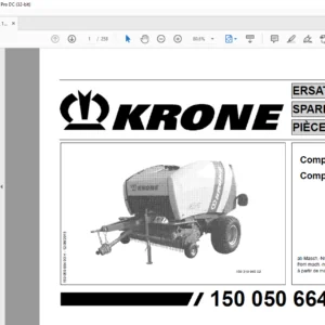 Krone Comprima F125 155 XC XT Spare Parts Manual - PDF DOWNLAOD