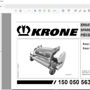Krone Easy Flow 300 Easy Flow 380 Spare Parts Manual  - PDF DOWNLOAD