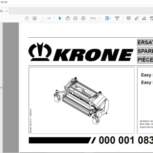 Krone Easy Flow 3000 Easy Flow 3800 Spare Parts Manual- PDF DOWNLOAD
