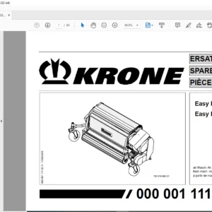Krone Easy Flow 3001 Easy Flow 3801 Spare Parts Manual- PDF DOWNLOAD