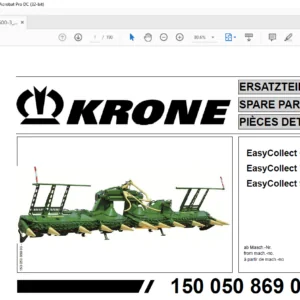 Krone EasyCollect 600-3 750-3 900-3 Spare Parts Manual - PDF DOWNLOAD