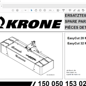 Krone EasyCut 28 M EasyCut 32 M Spare Parts Manual - PDF DOWNLOAD