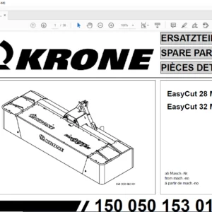 Krone EasyCut 28 M EasyCut 32 M Spare Parts Manual - PDF DOWNLOAD